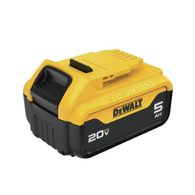 DEWALT DCB205R renewed label signals quality-tested refurbished performance.