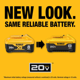 DEWALT DCB208 with Fuel Gauge LED shows charge status