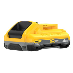 DEWALT DCB2104 XR POWERPACK 4Ah battery on a tool, delivering strong power for tough tasks.