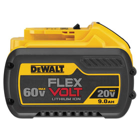 DEWALT DCB609 MAX FLEX battery front view showing dual voltage flexibility for tools