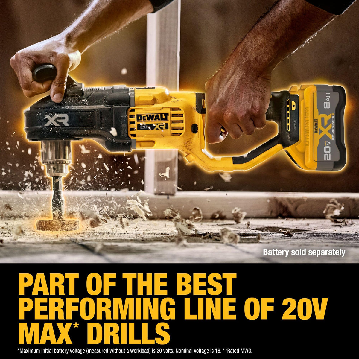 DEWALT DCD446B delivers up to 1,845 max watts out for tough jobs.