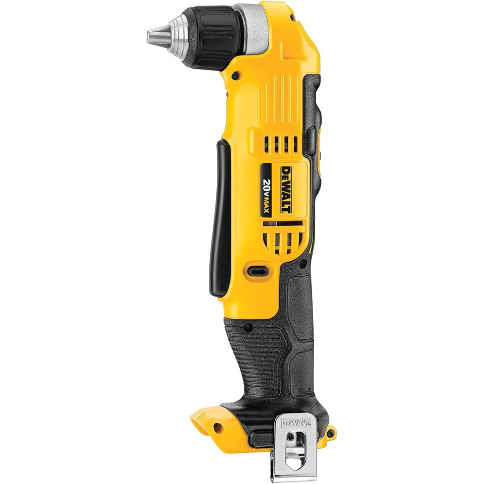 DEWALT DCD740B right-angle drill compact design for tight spaces