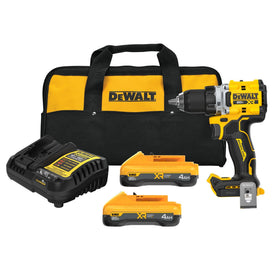 DEWALT DCD801 drill in action with half-inch chuck for secure bit retention.