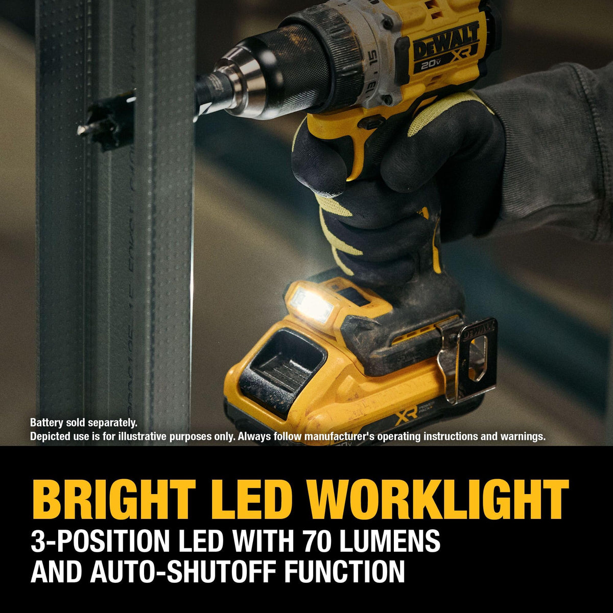 High torque and speed on the DCD801B for efficient drilling and driving