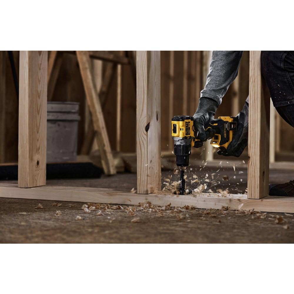 DEWALT DCD805B two-speed settings optimize drilling and driving.