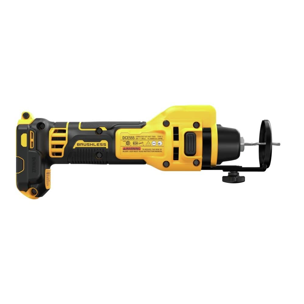 DEWALT DCE555B tool-free bit change speeds setup and saves time