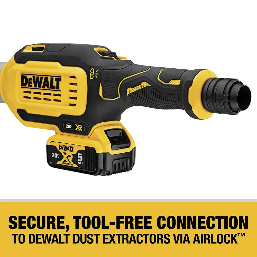 DEWALT DCE800B dust extractor compatibility supports cleaner work environments.