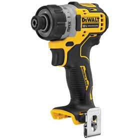 DEWALT DCF601B chuck close-up highlights quick-release 1/4-inch hex