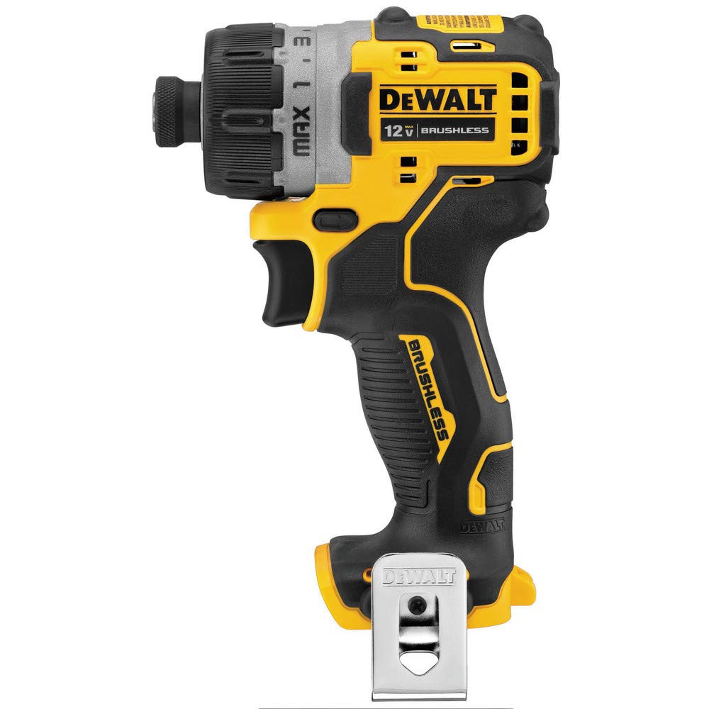 DEWALT DCF601B XTREME 12V cordless screwdriver front view for tight spaces