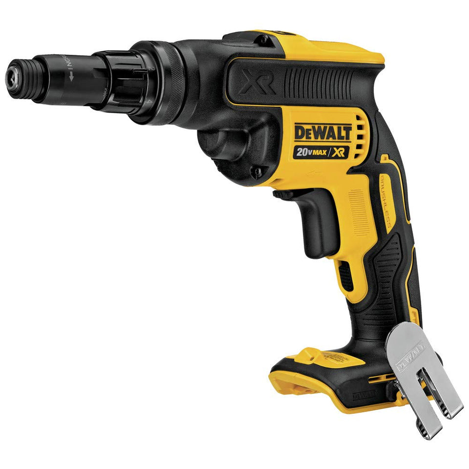 DEWALT DCF622B screwgun with Versa-Clutch on a workbench for precise fastening