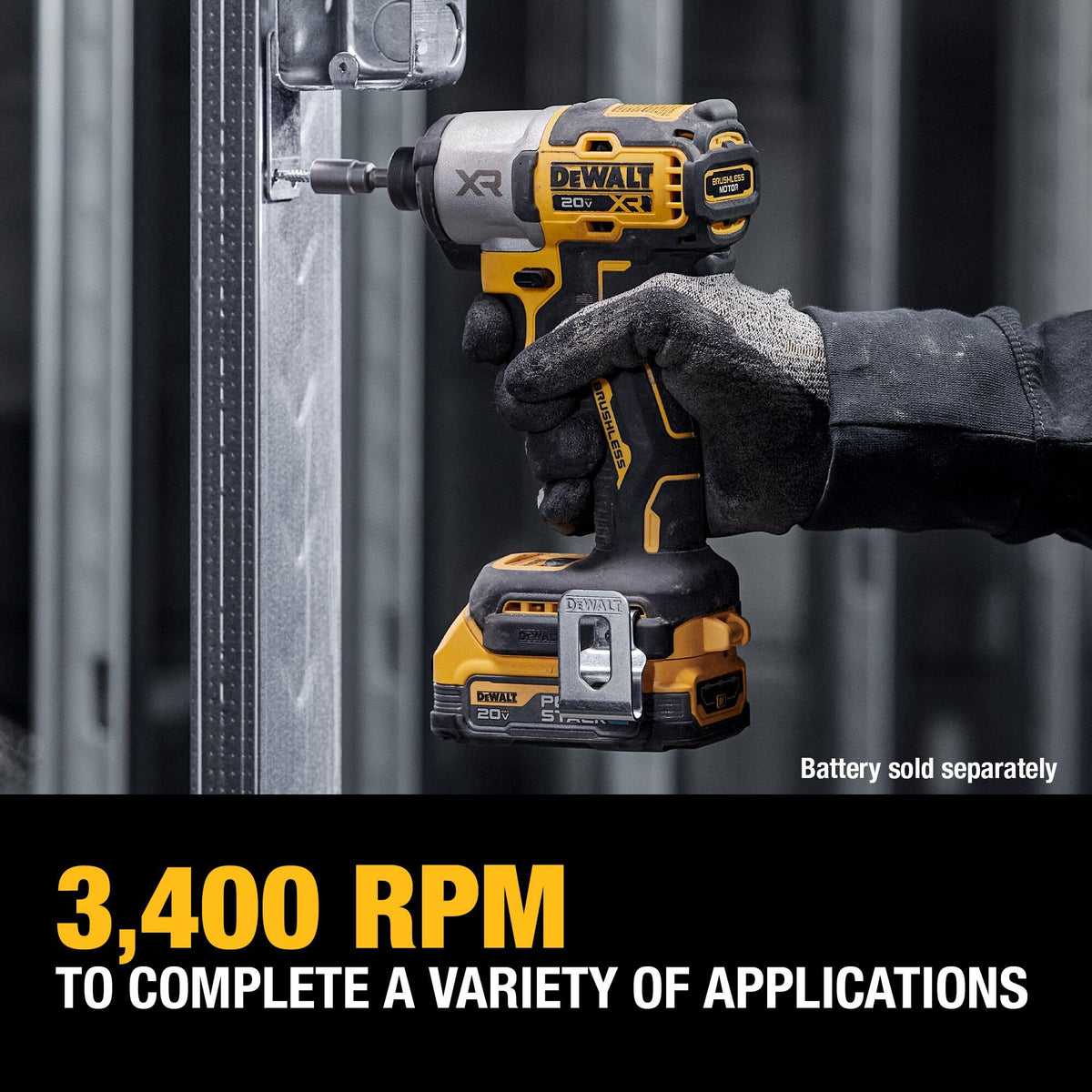 DEWALT DCF845B belt-hook storage keeps the tool within reach on site