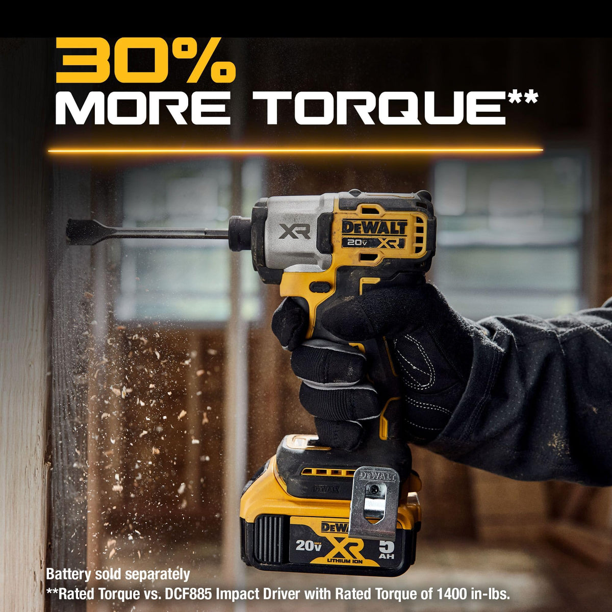 DEWALT DCF845B high-torque performance drives large diameter screws with confidence