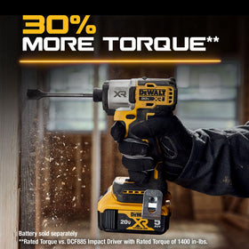 DEWALT DCF845B high-torque performance drives large diameter screws with confidence