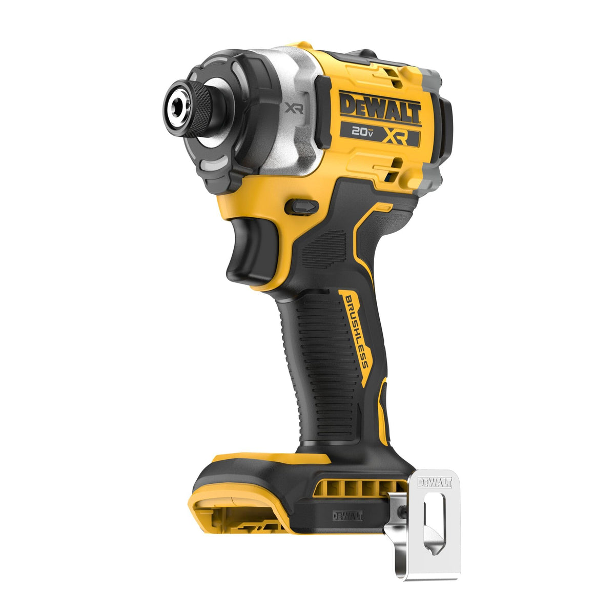 DEWALT DCF860B front view shows compact, high-torque driver for tight spaces.