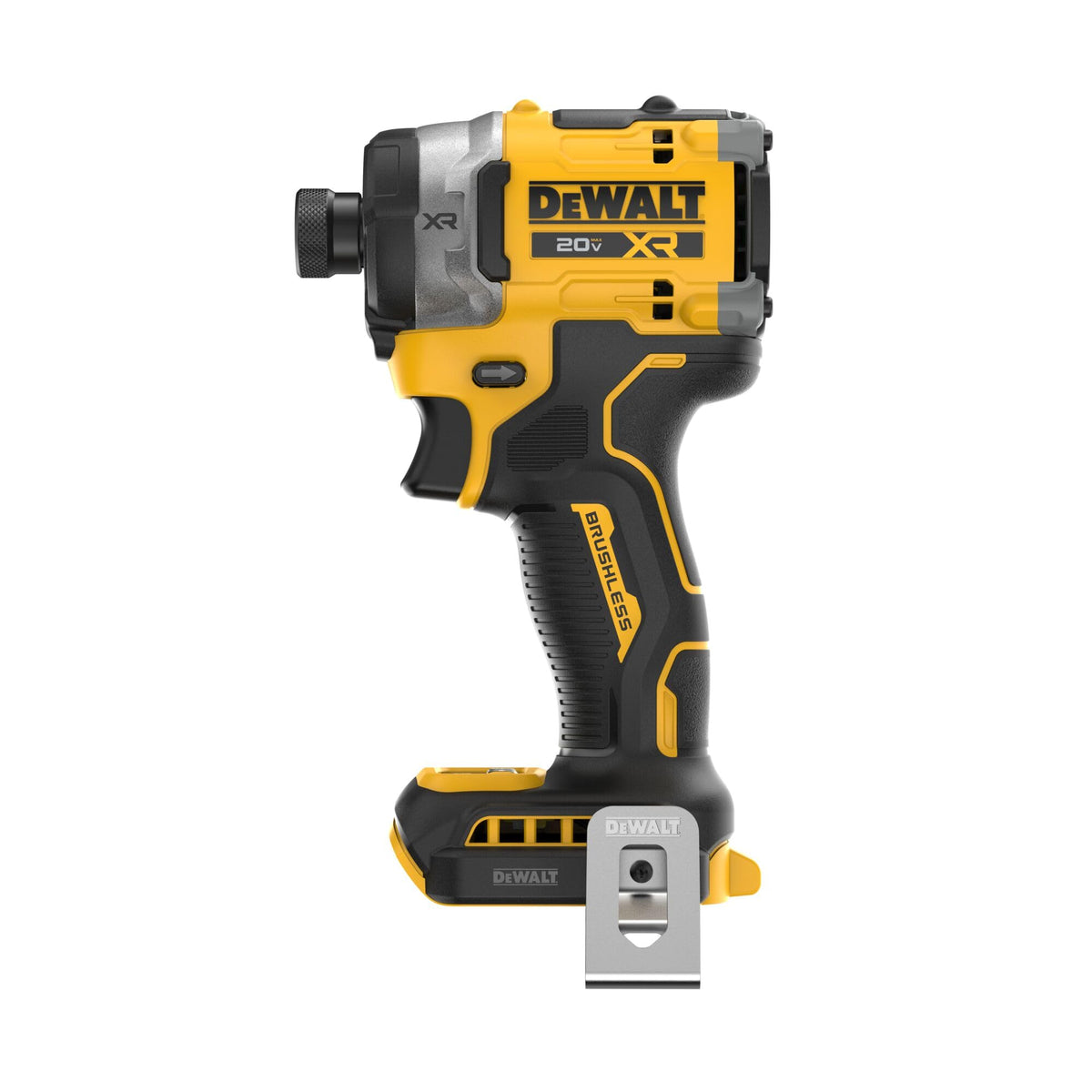 DEWALT DCF860B side view highlights ergonomic grip for comfortable handling.