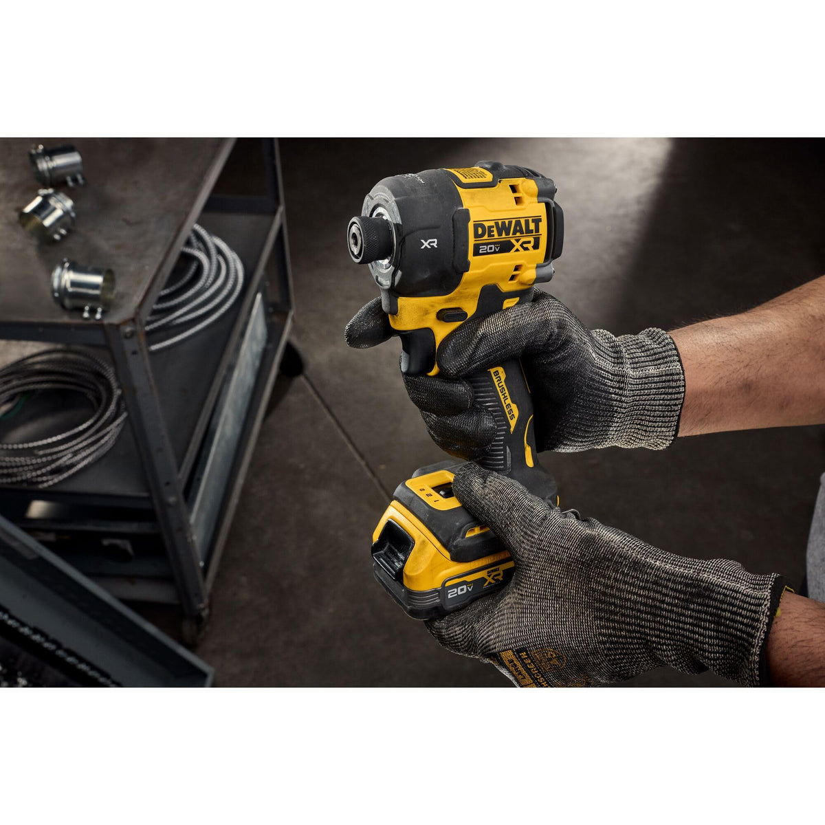 DEWALT DCF870B belt hook keeps the tool within reach on site