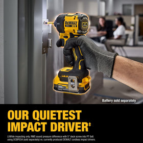 DEWALT DCF870B operates quietly to reduce jobsite noise during driving