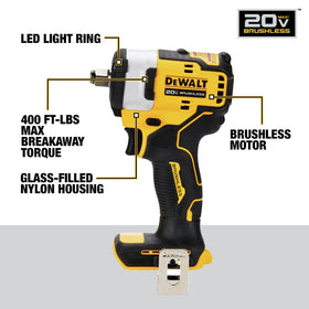 DEWALT DCF911B torque range up to 250 ft-lbs.