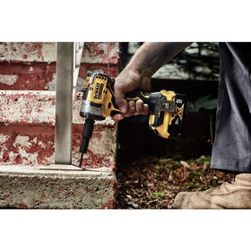 DEWALT DCF913B compact body aids access in restricted spaces.