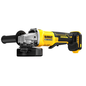 DEWALT DCG408B paddle-switch demonstrates easy start and stop during tough tasks.