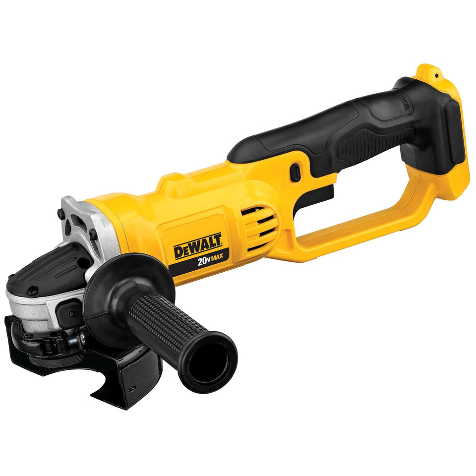 DEWALT DCG412B with quick-change wheel release for fast wheel swaps