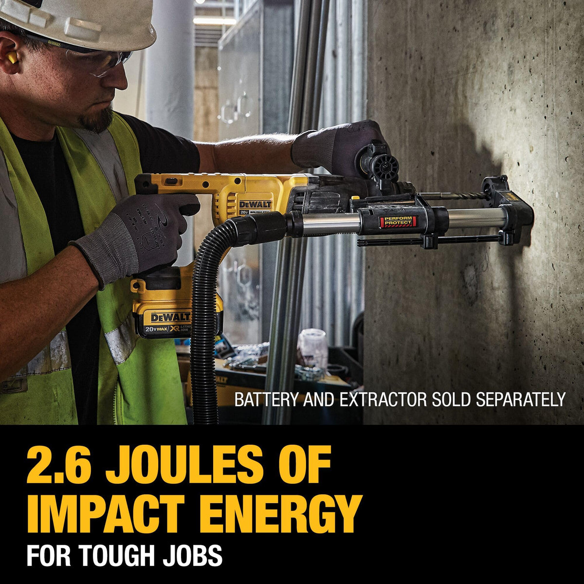 DEWALT DCH133B depth rod included for accurate depth.