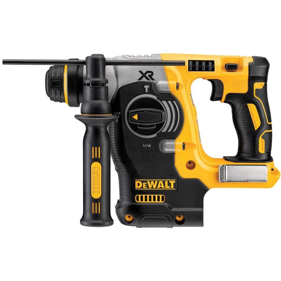 DEWALT DCH273B compact design shown in hand for overhead drilling tasks