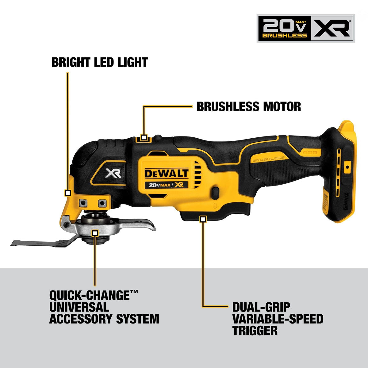 DEWALT DCL040 LED work light provides hands-free illumination