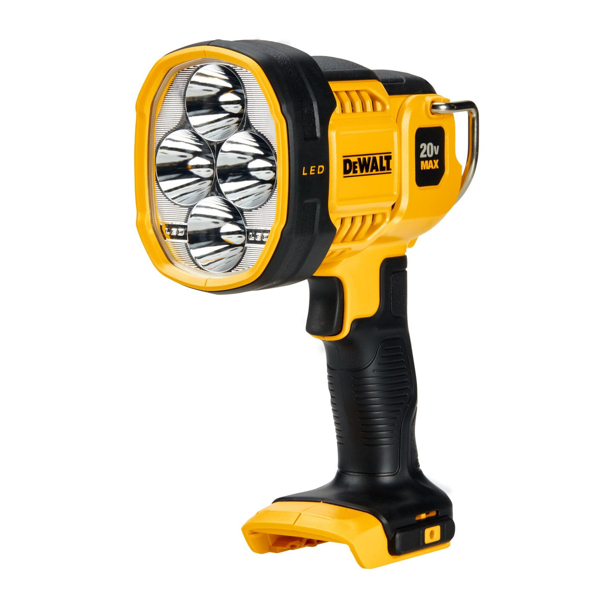 DEWALT DCL043 front view demonstrates portable illumination for job sites.