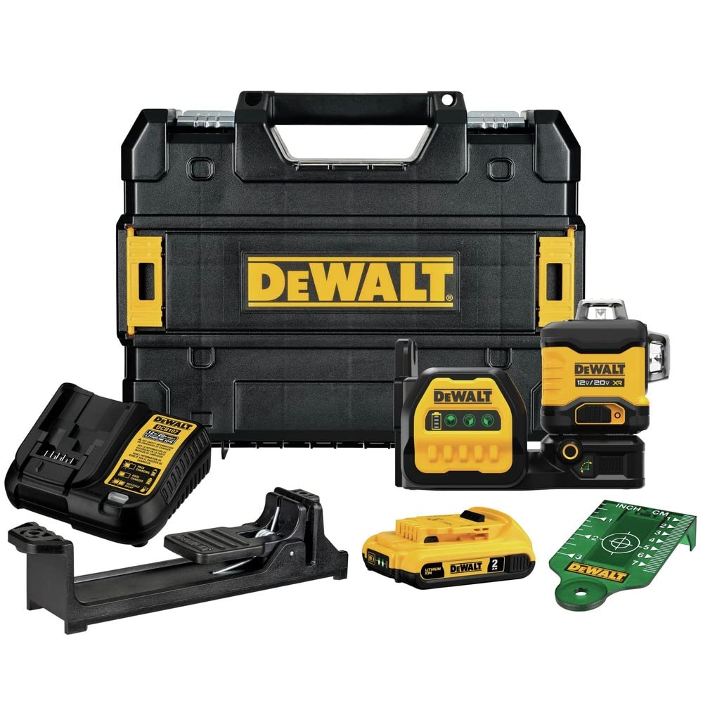 DEWALT DCLE34030G 3x360 green laser on site for precise layout