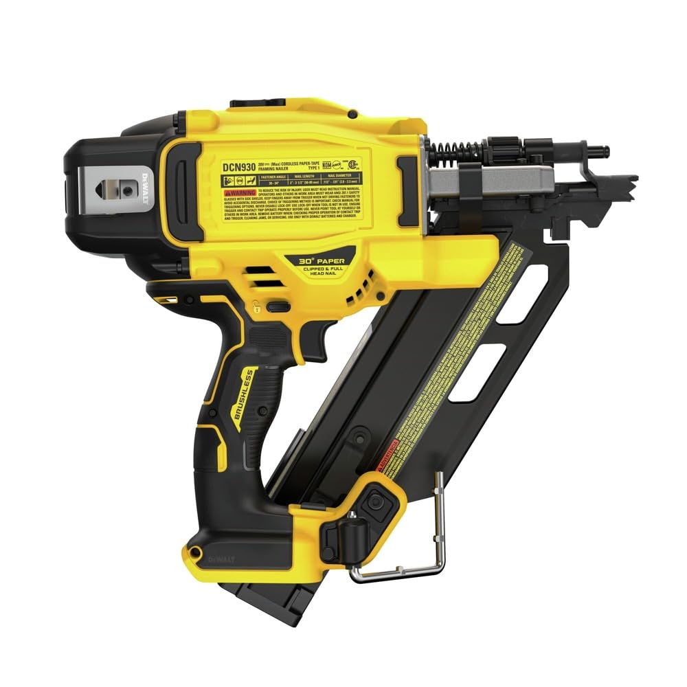 DEWALT DCN930B bare trigger guard focus promotes safer operation on-site