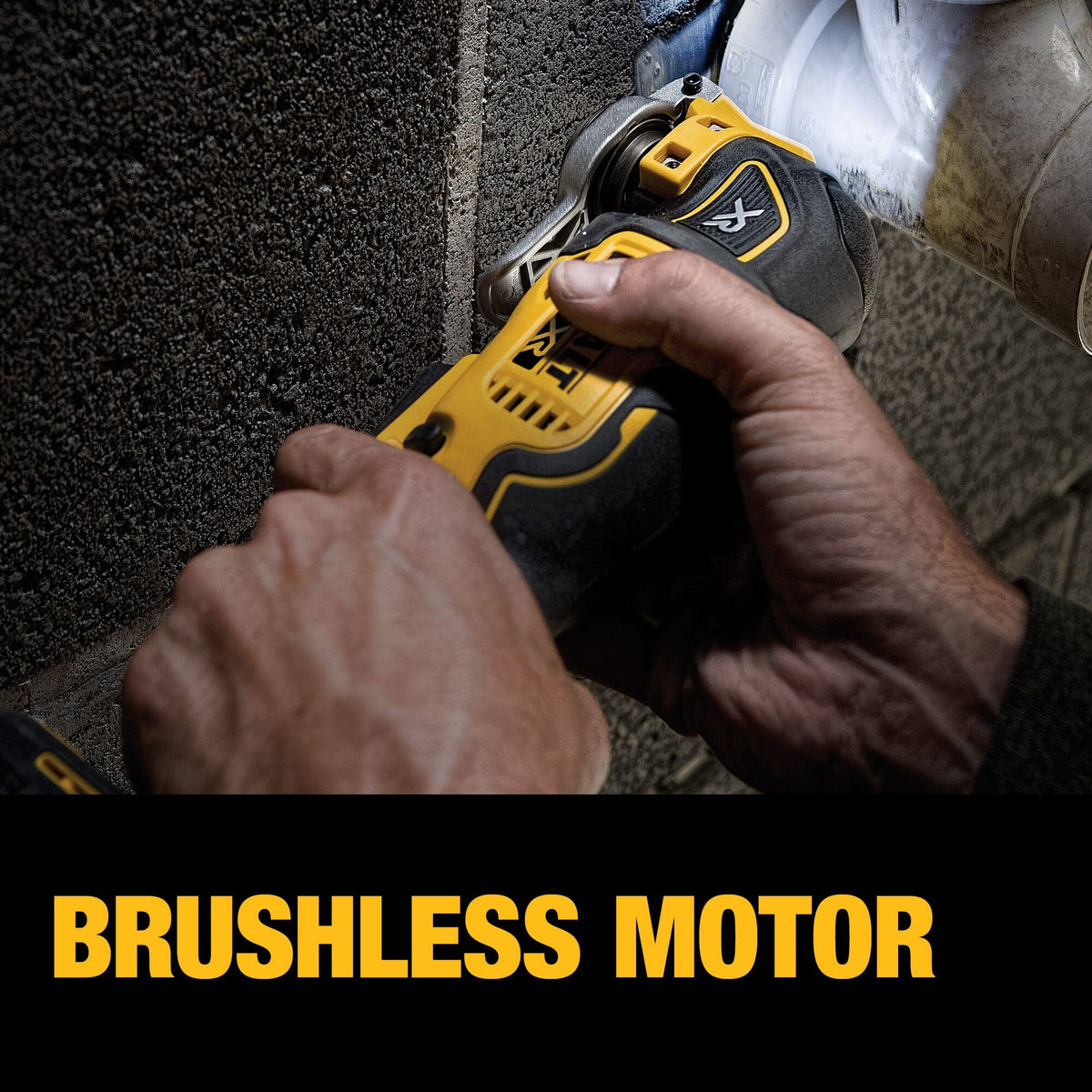 DEWALT DCS356B dual-grip trigger for precise control during cuts.