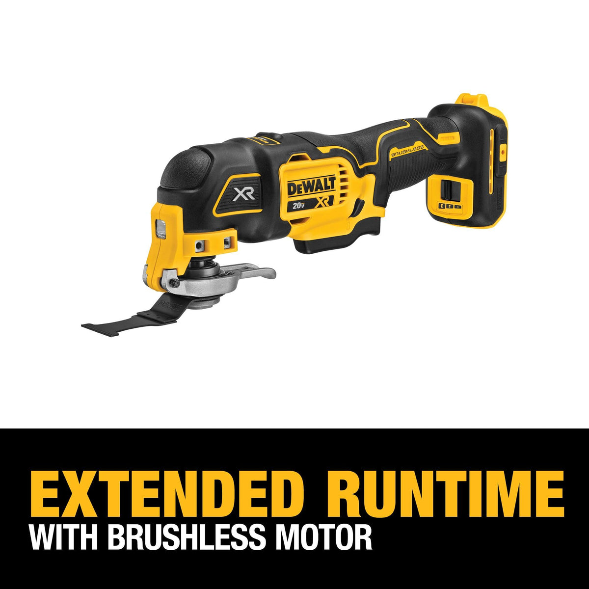 DEWALT DCS356B quick-change system speeds blade swaps.