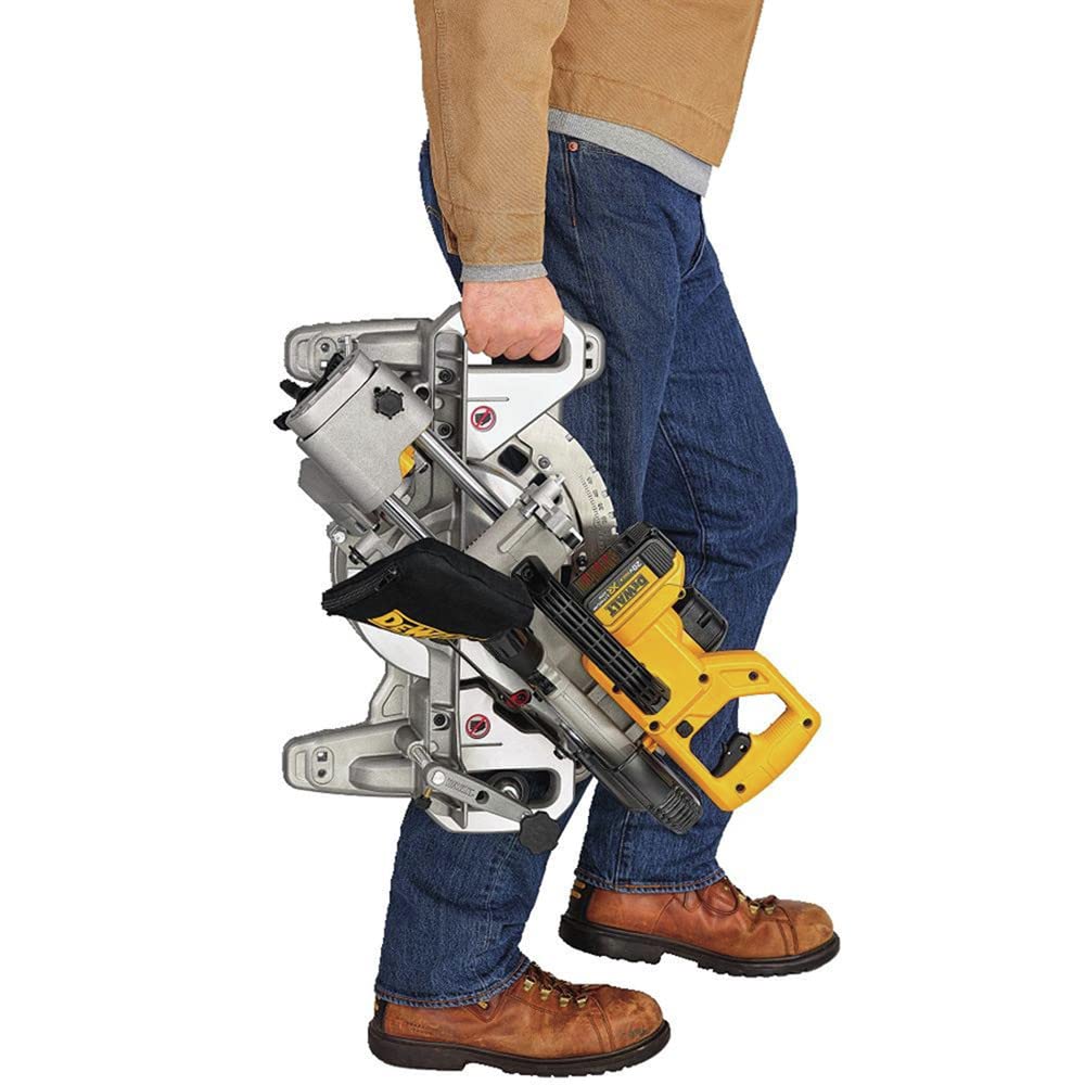 DEWALT DCS361M1 oversized bevel scale for precise bevel angles