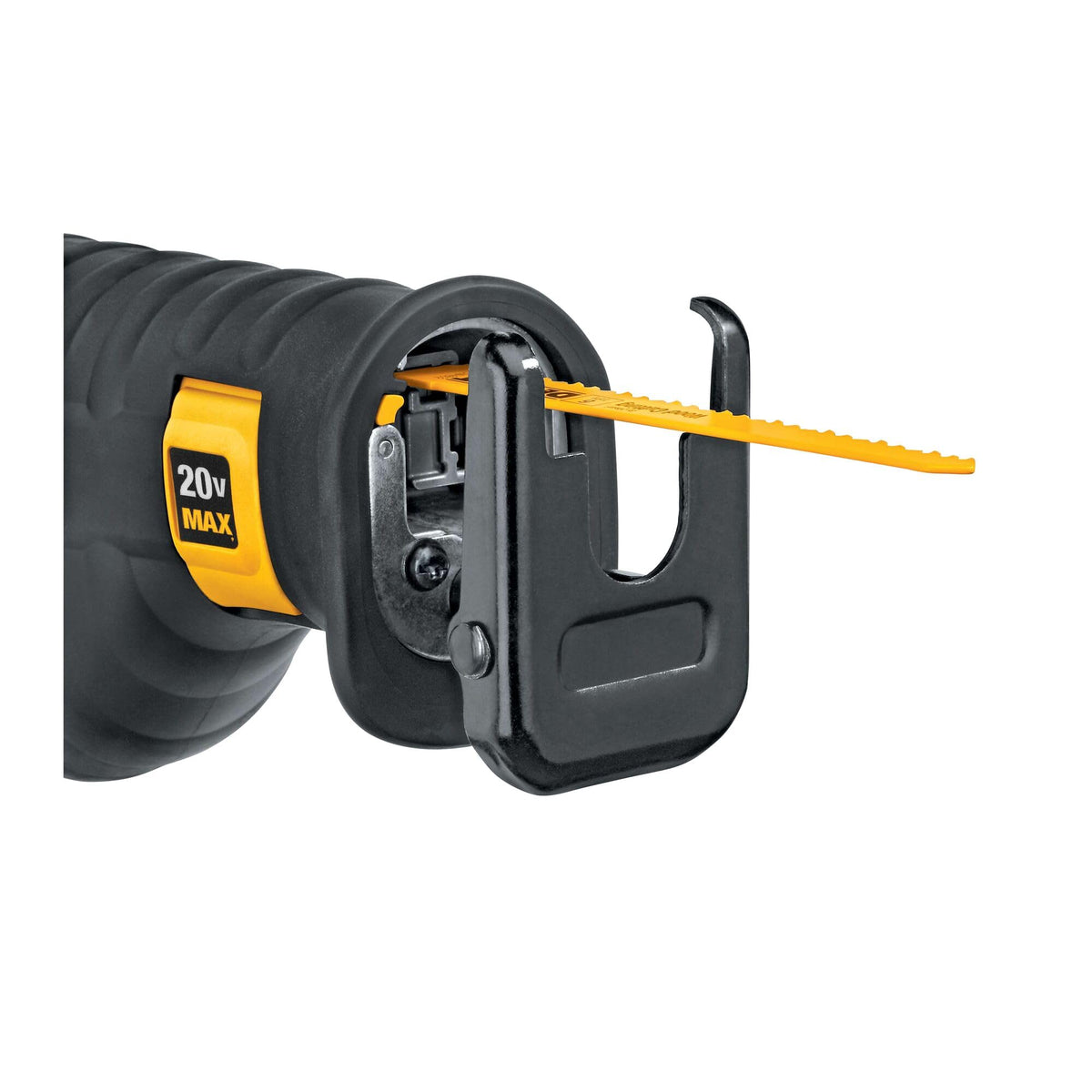 DEWALT DCS380P1 cordless saw kit with battery and charger.