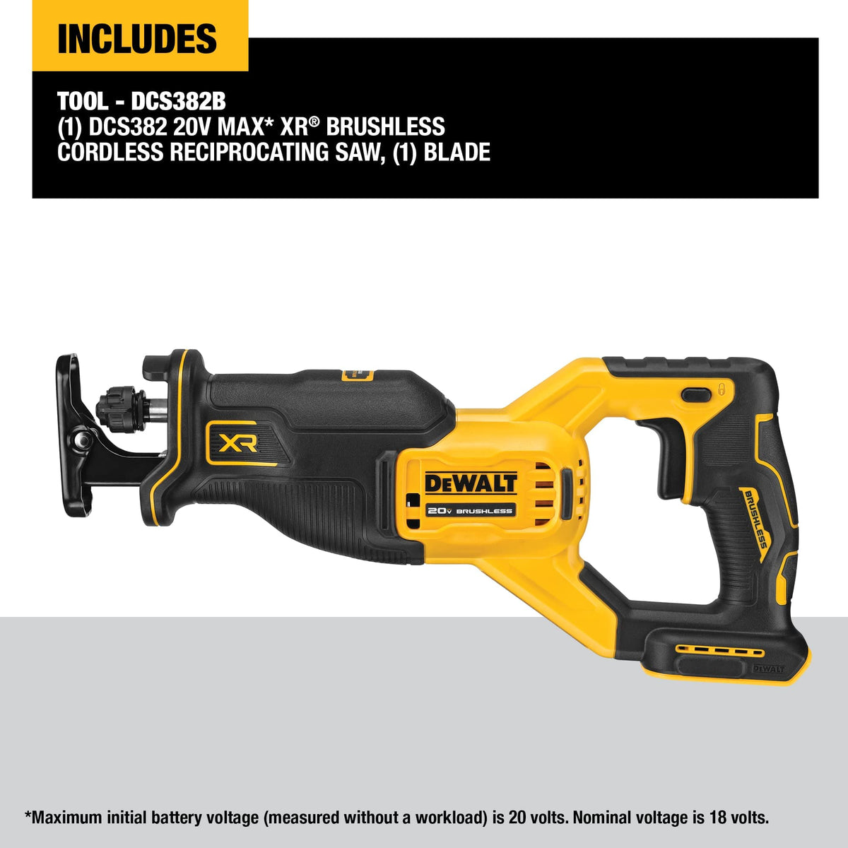 DEWALT DCS382B 2-finger trigger for comfortable control.