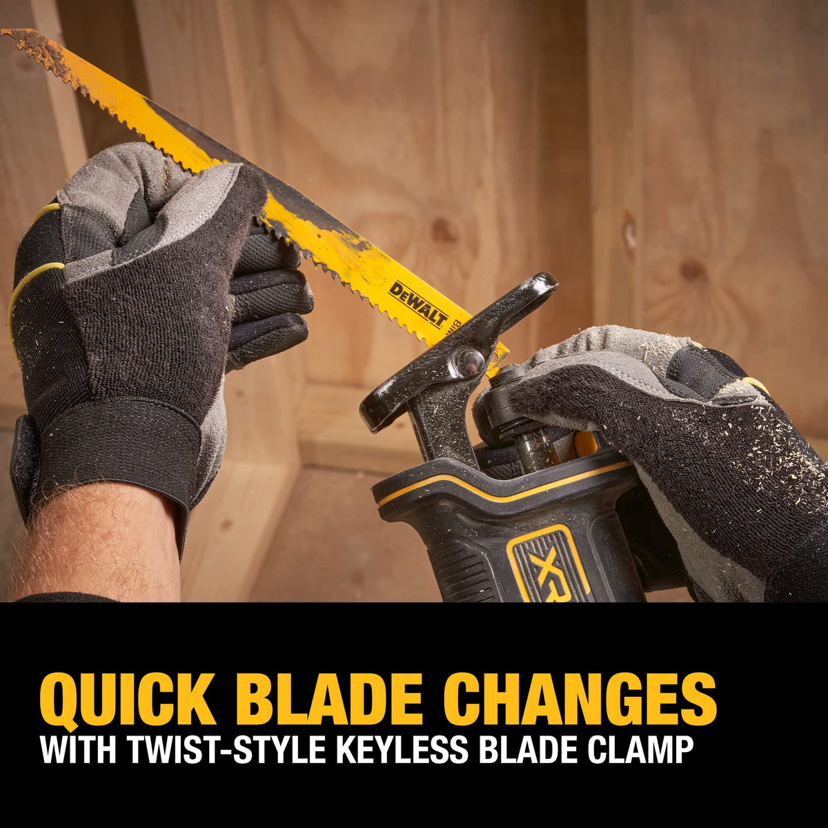 Renewed DEWALT DCS382B packaging and inspection indicating reliability.