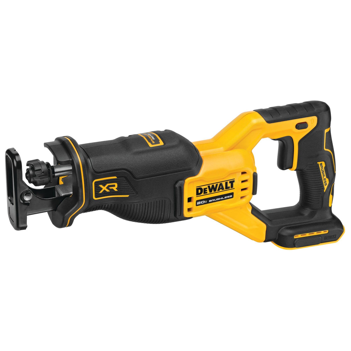 DEWALT tool-only packaging showcases a ready-to-use cordless saw.