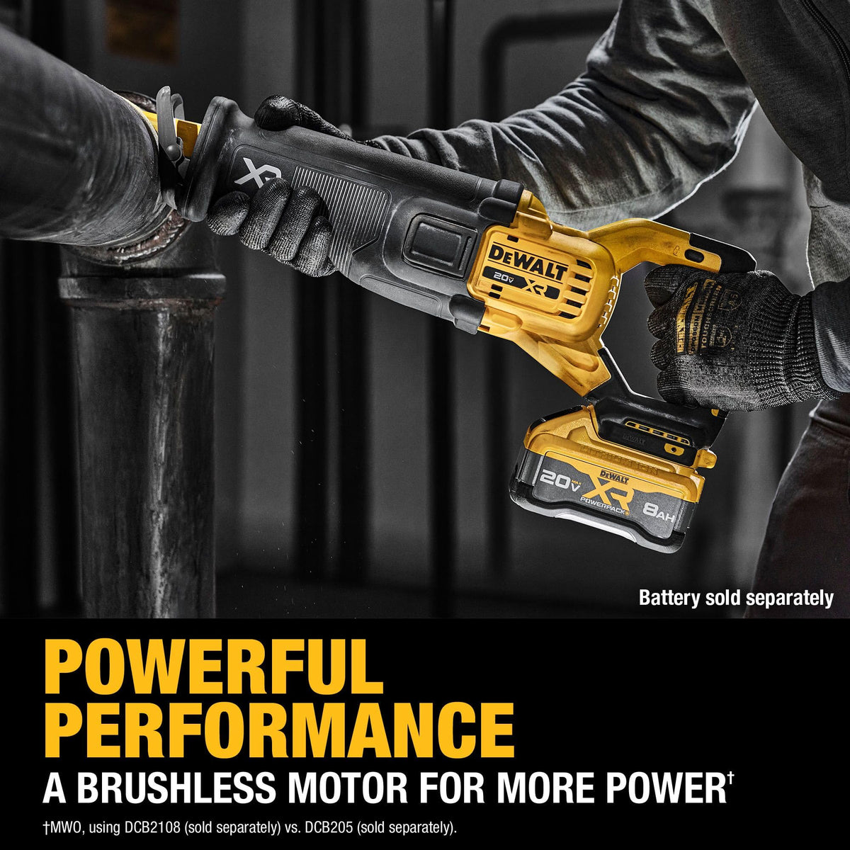 Onboard LED light brightens the work area during cutting