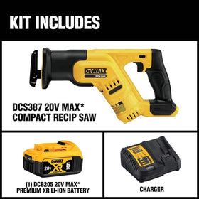 DEWALT DCS387P1 4-position blade clamp enables versatile flush cuts.