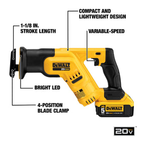 DEWALT DCS387P1 offers one-and-one-eighth-inch stroke length for fast cutting.