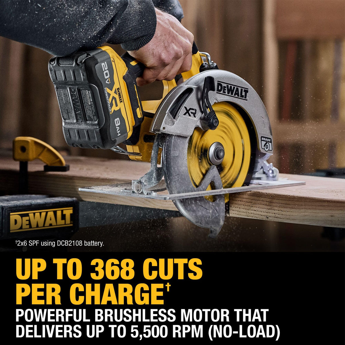 DEWALT DCS590WW1 7-1/4 inch blade supports versatile cutting options