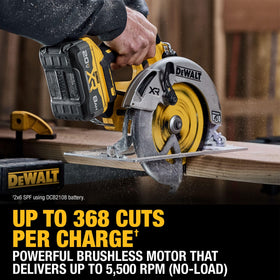 DEWALT DCS590WW1 7-1/4 inch blade supports versatile cutting options