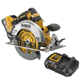 DEWALT DCS590WW1 blade right of motor for precise cuts on wide sheets