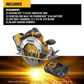 DEWALT DCS590WW1 top-handle design for comfortable, controlled cuts
