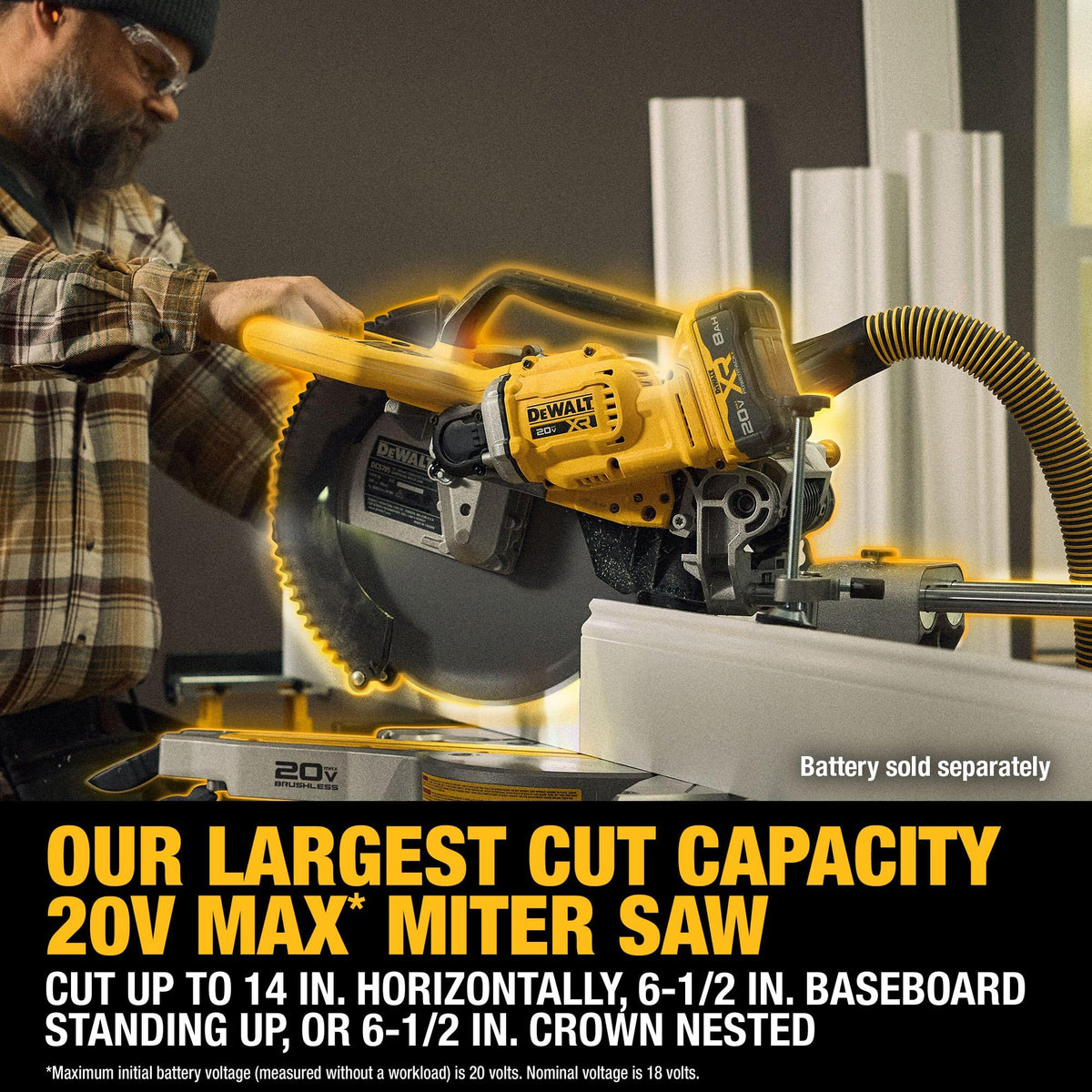 DEWALT DCS785B dust collection captures up to 97% of dust for a clean workspace.
