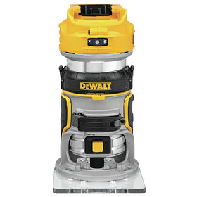 DEWALT DCW600B front view, compact cordless router for precise handheld routing