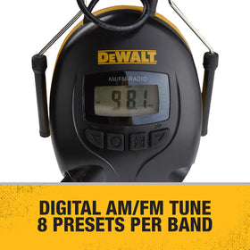 DEWALT DPG15 radio presets help you quickly switch favorite stations.