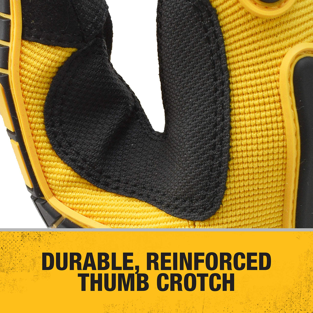 DEWALT DPG781 secure-fit wrist closure keeps glove in place during work