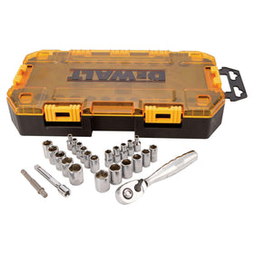 DEWALT drive socket set with 1/4-inch drive in an open case for quick on-site repairs.